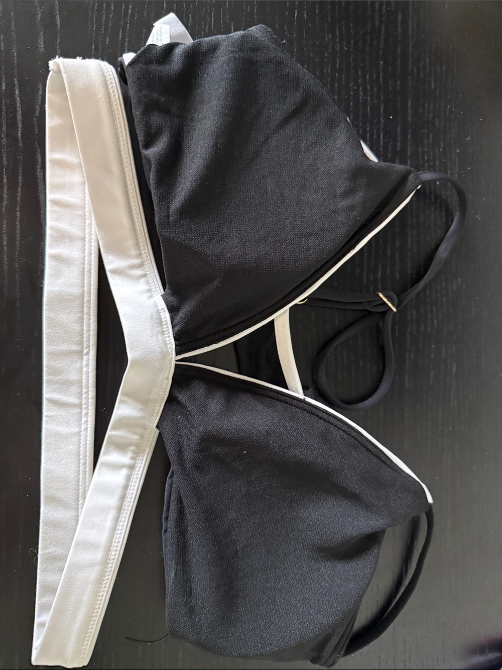 Black and White Triangle Bikini Top - Kids